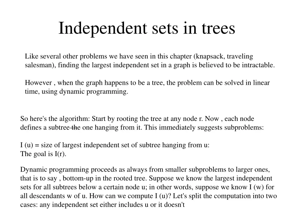 independent sets in trees 1