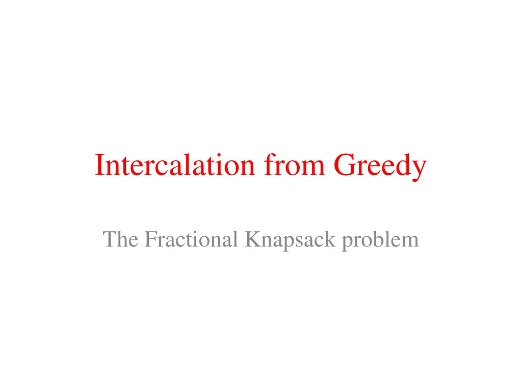 intercalation from greedy