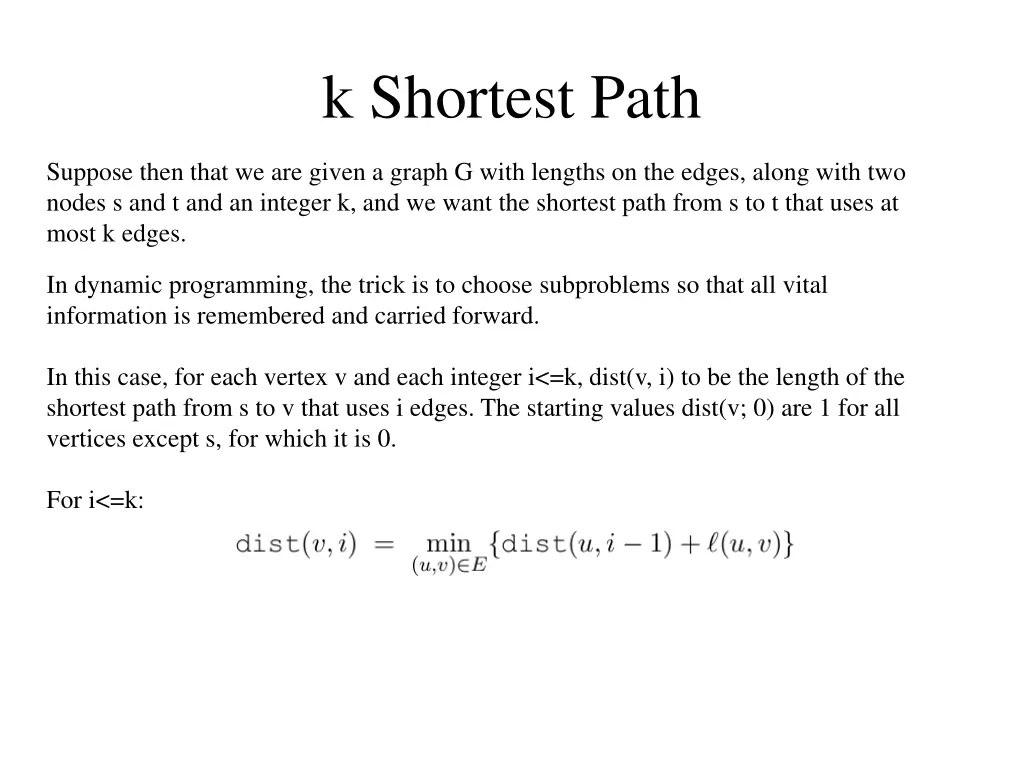 k shortest path