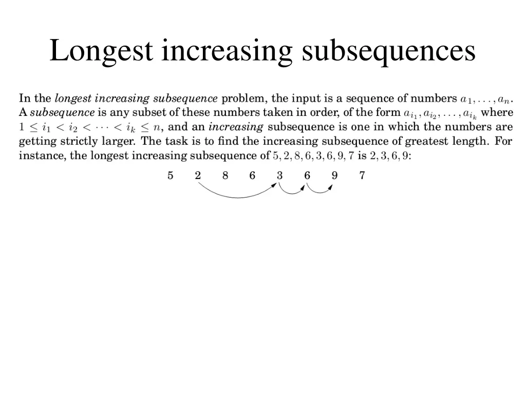 longest increasing subsequences