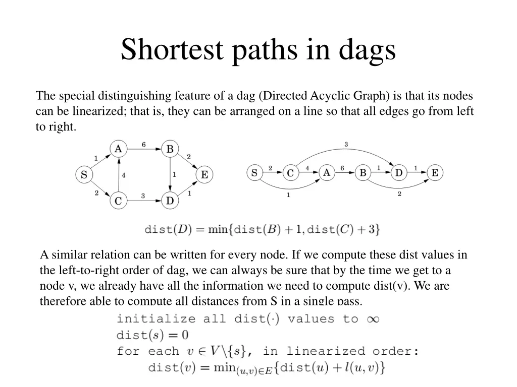 shortest paths in dags