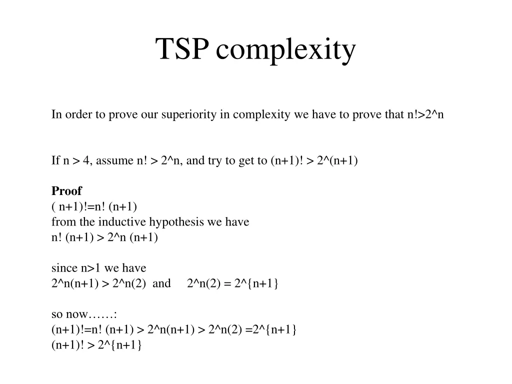 tsp complexity