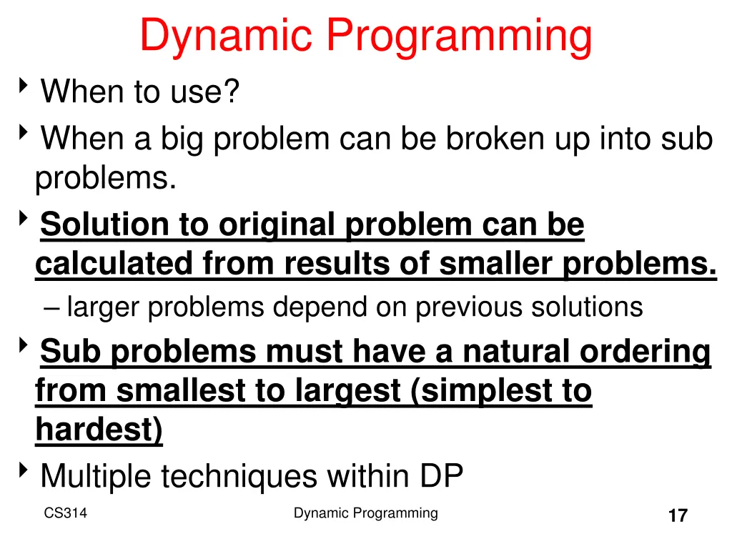 dynamic programming when to use when