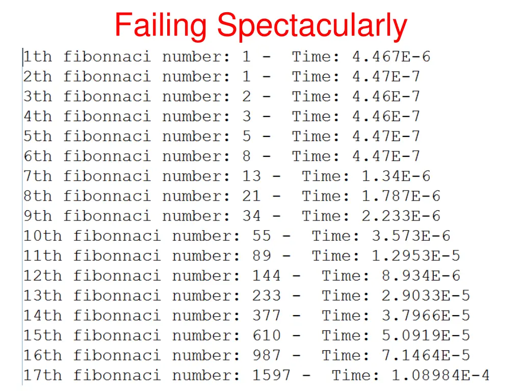 failing spectacularly