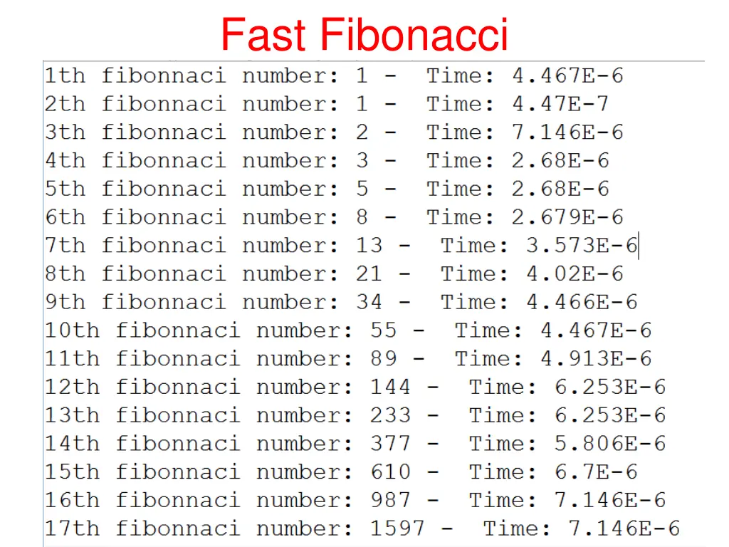 fast fibonacci 1