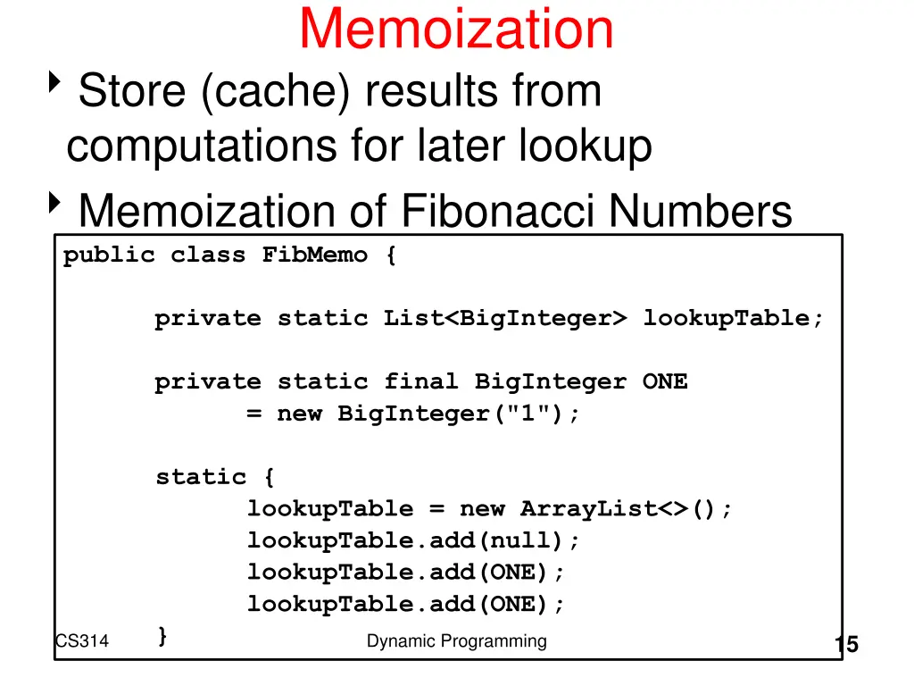 memoization