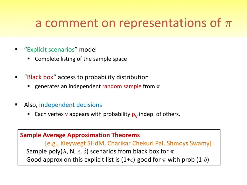 a comment on representations of