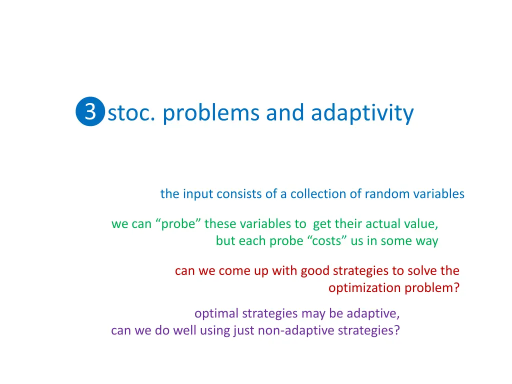 stoc problems and adaptivity