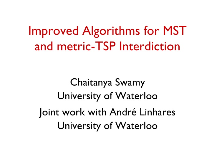 improved algorithms for mst and metric