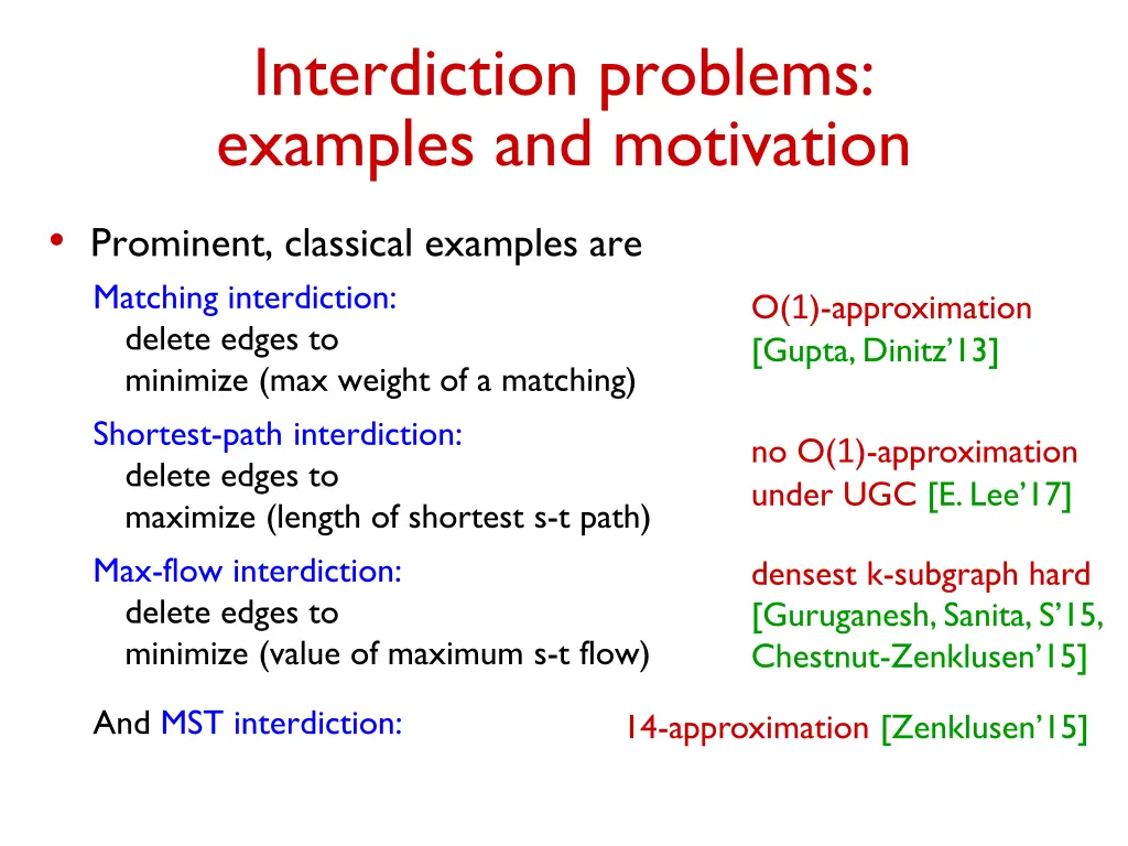 interdiction problems examples and motivation 1