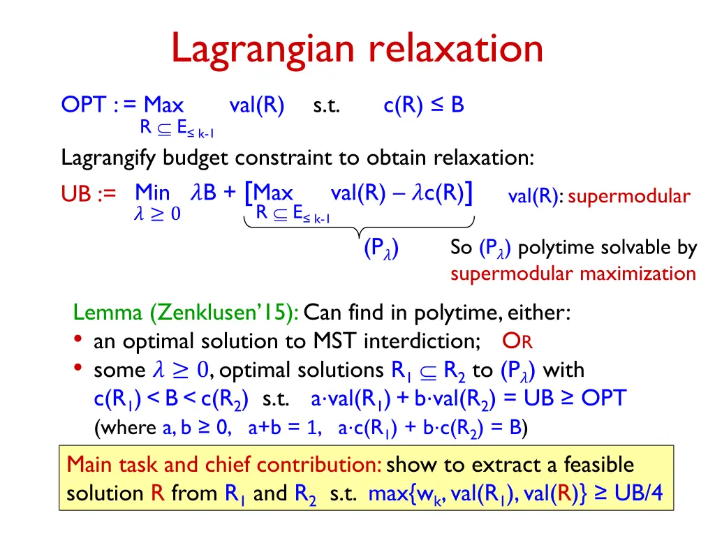 lagrangian relaxation