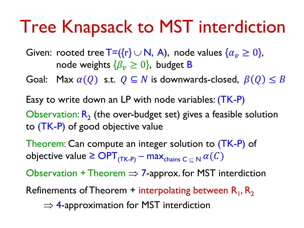 tree knapsack to mst interdiction