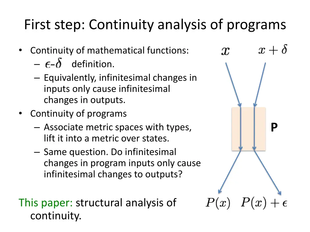 first step continuity analysis of programs