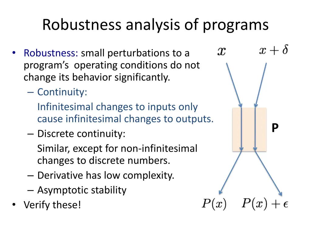 robustness analysis of programs