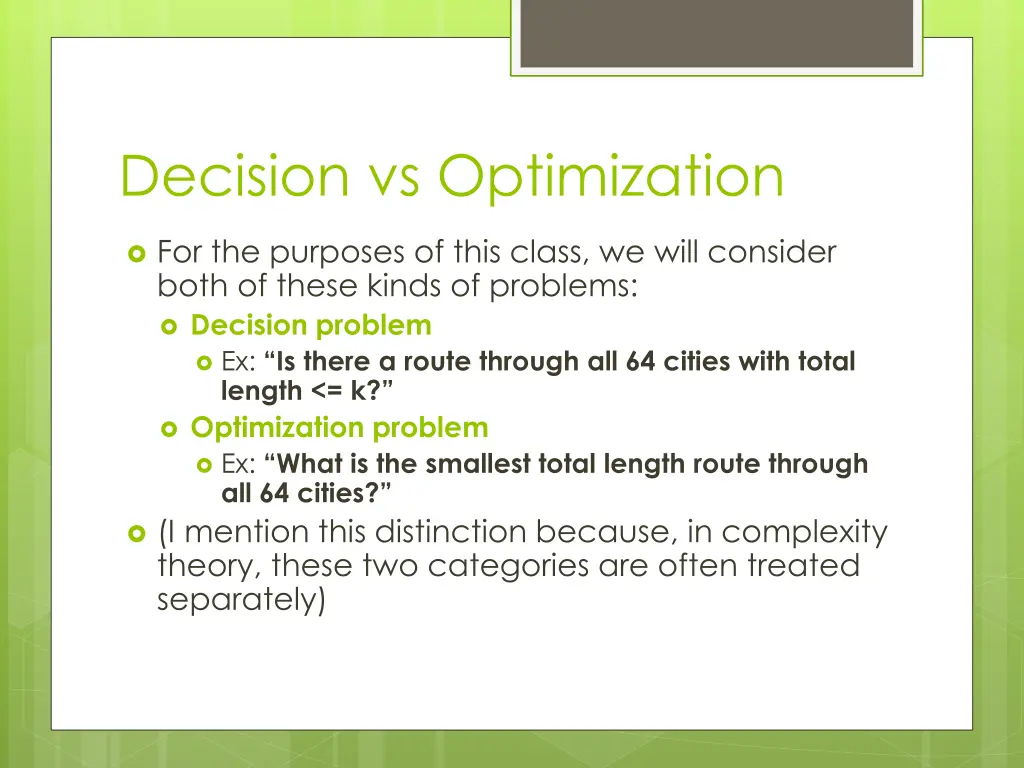 decision vs optimization