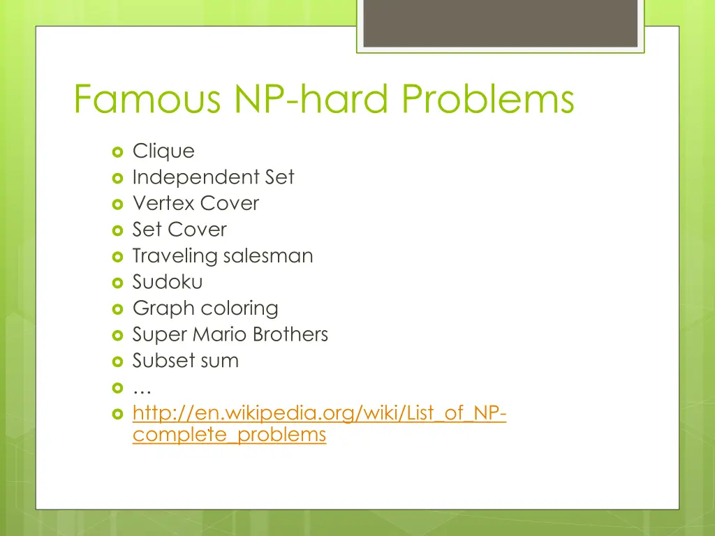 famous np hard problems