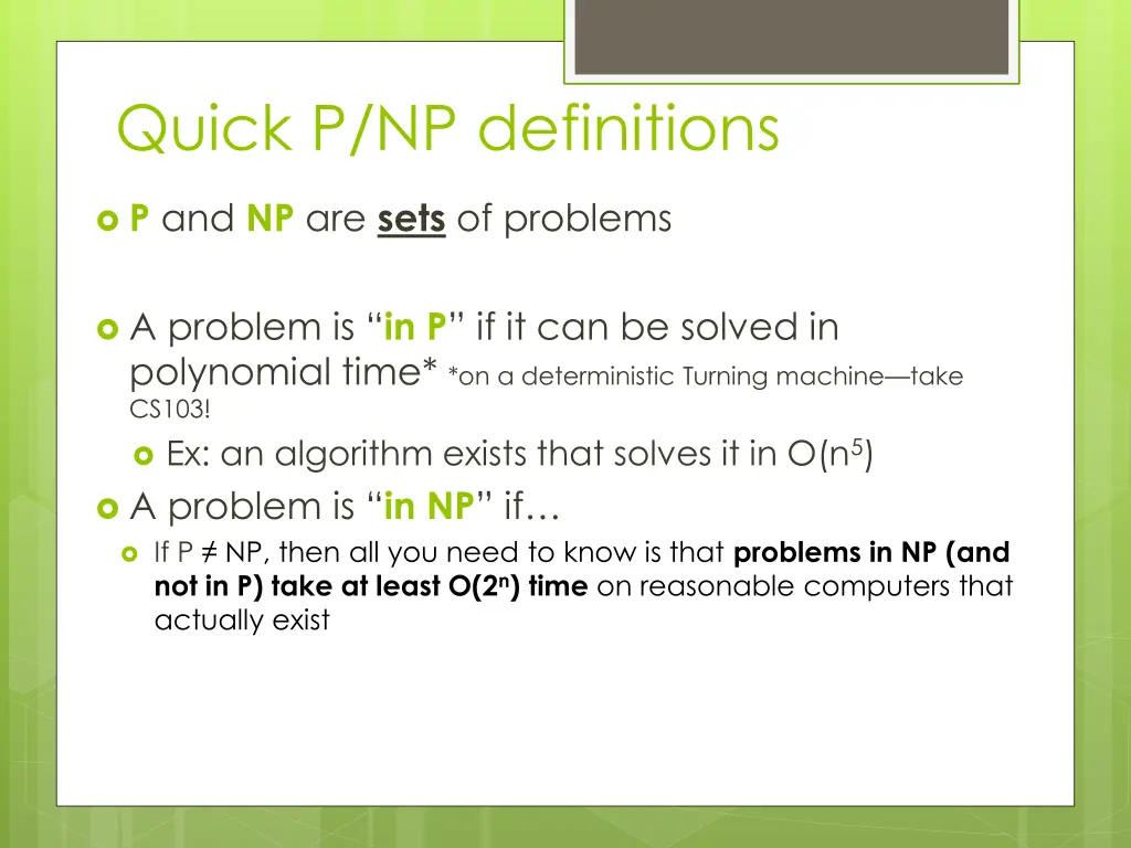 quick p np definitions 2