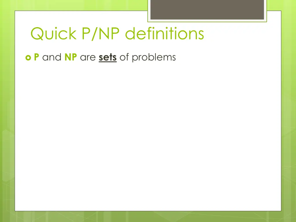 quick p np definitions