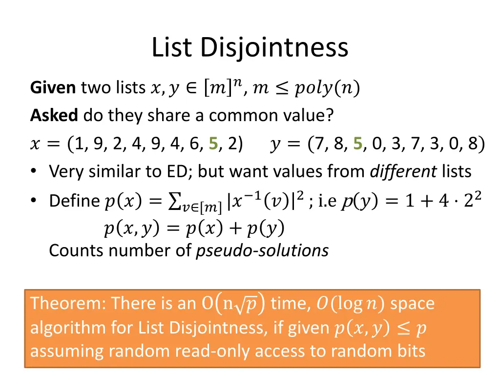 list disjointness