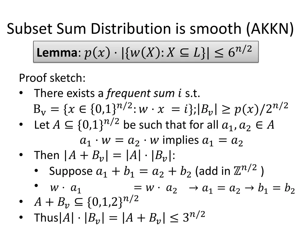 subset sum distribution is smooth akkn lemma 6 2 1