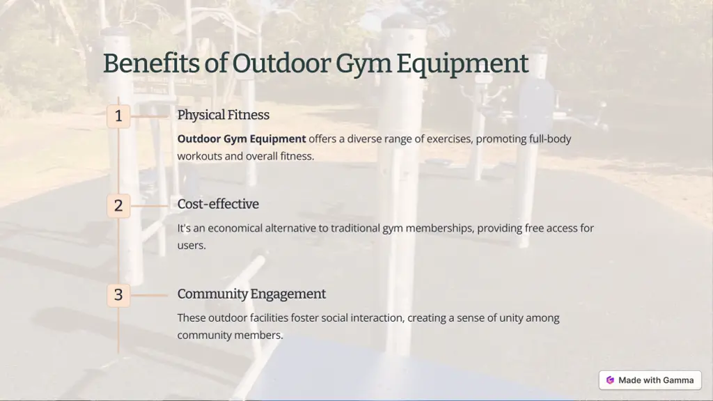 benefits of outdoor gym equipment