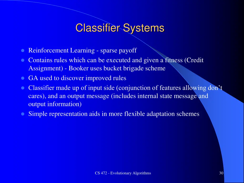 classifier systems