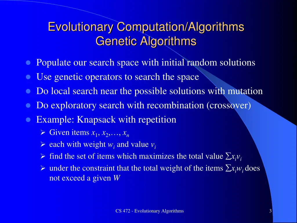 evolutionary computation algorithms genetic 1