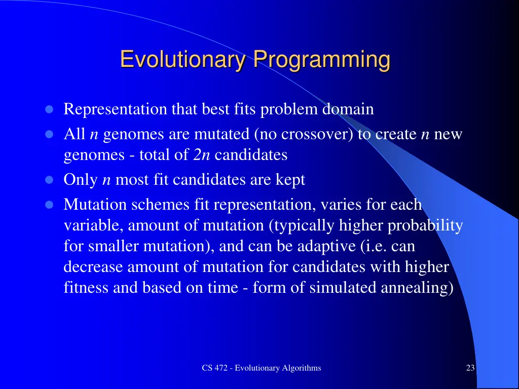 evolutionary programming