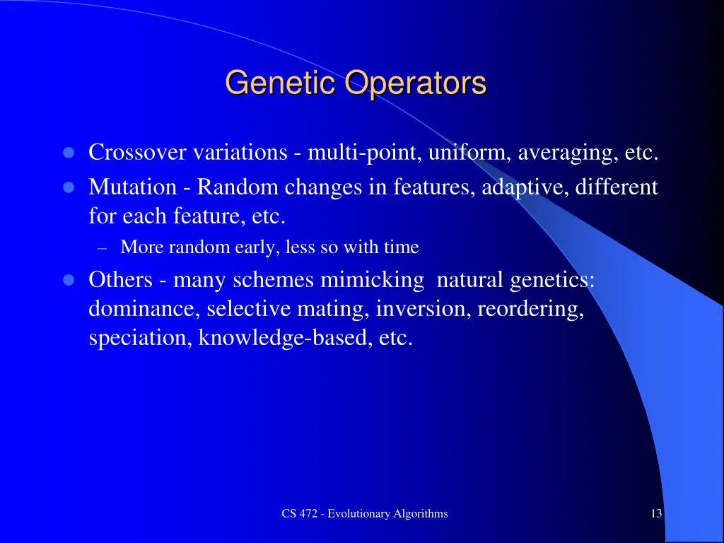 genetic operators