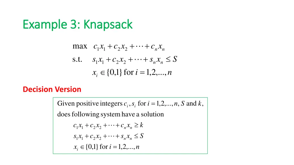 example 3 knapsack example 3 knapsack