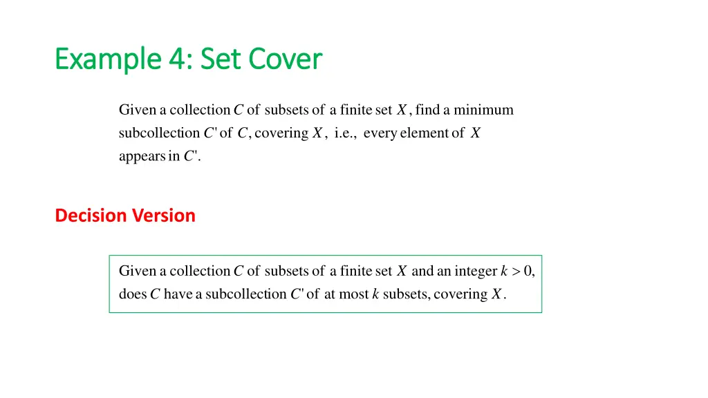 example 4 set cover example 4 set cover