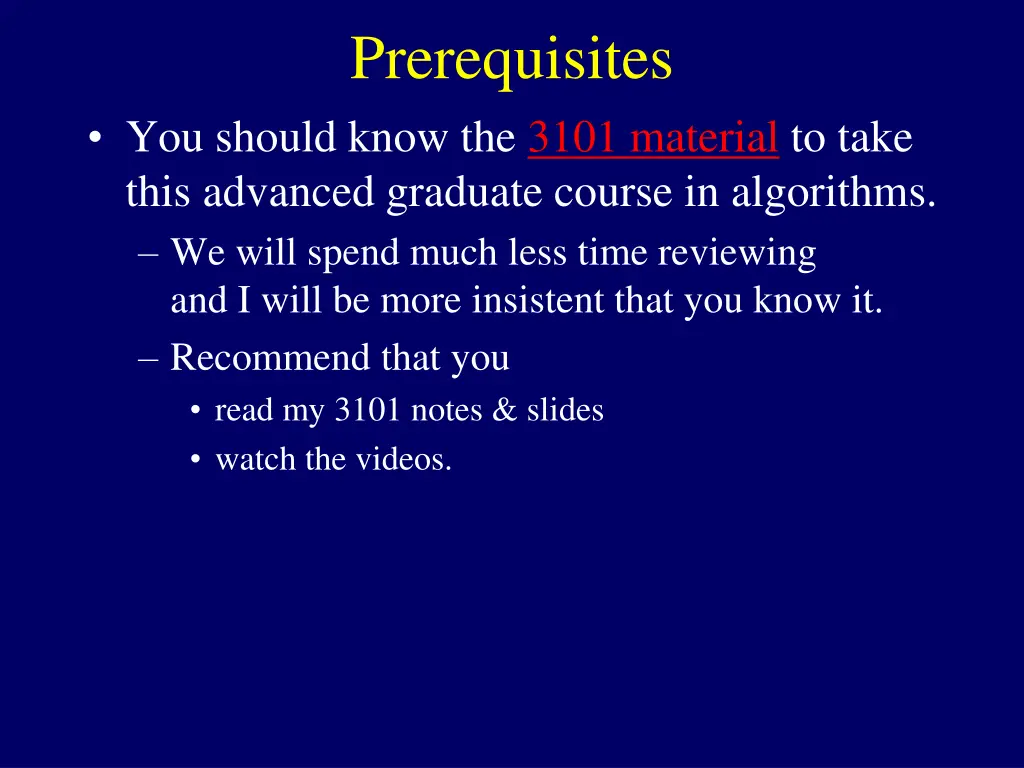 prerequisites 1