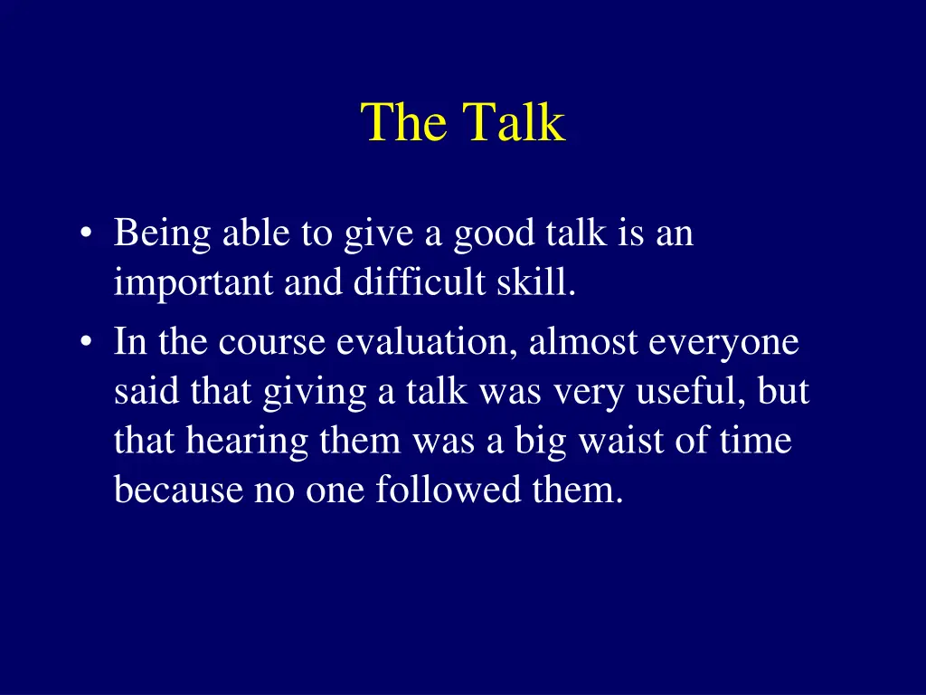 the talk