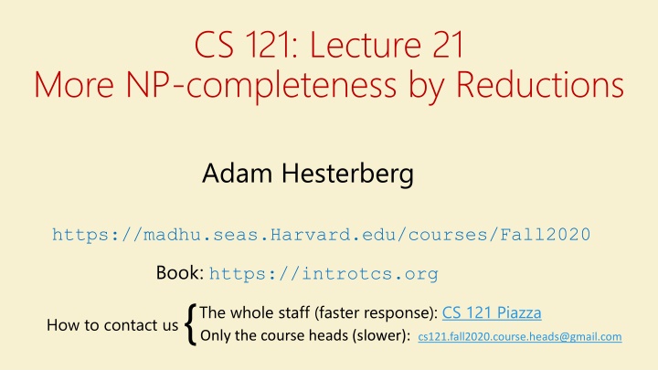 cs 121 lecture 21