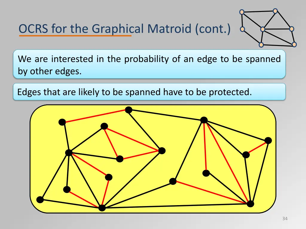 ocrs for the graphical matroid cont 1