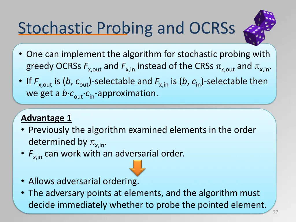 stochastic probing and ocrss