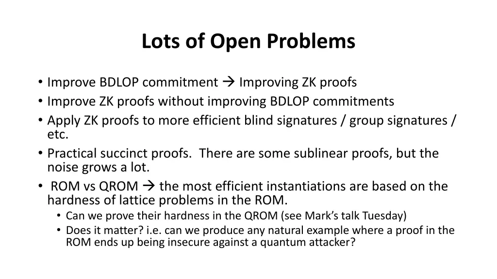 lots of open problems