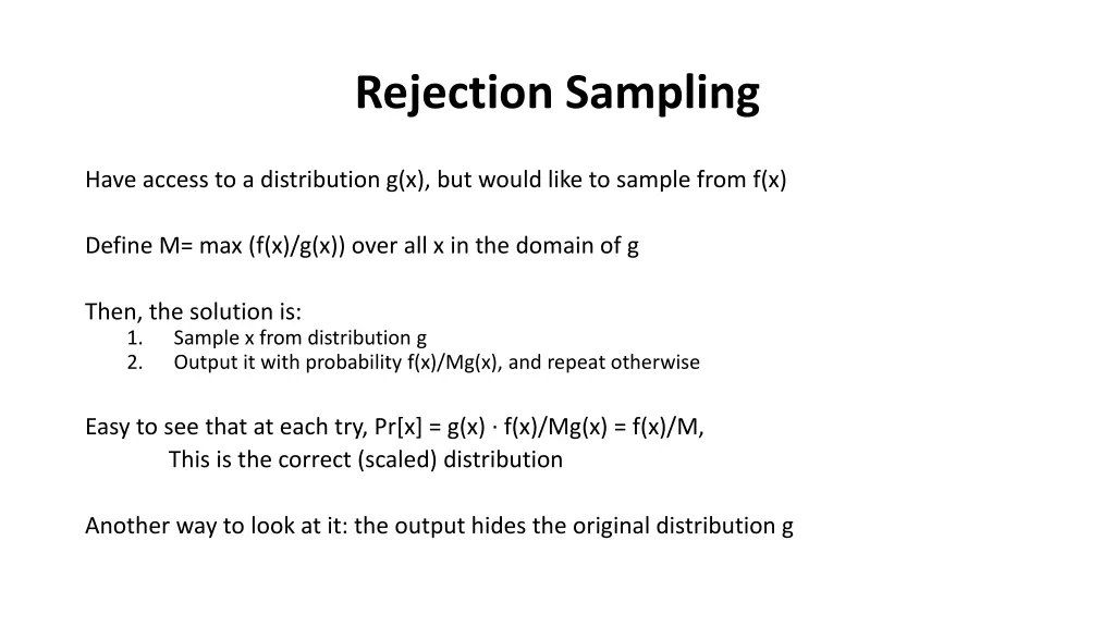 rejection sampling