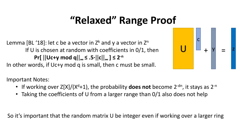 relaxed range proof