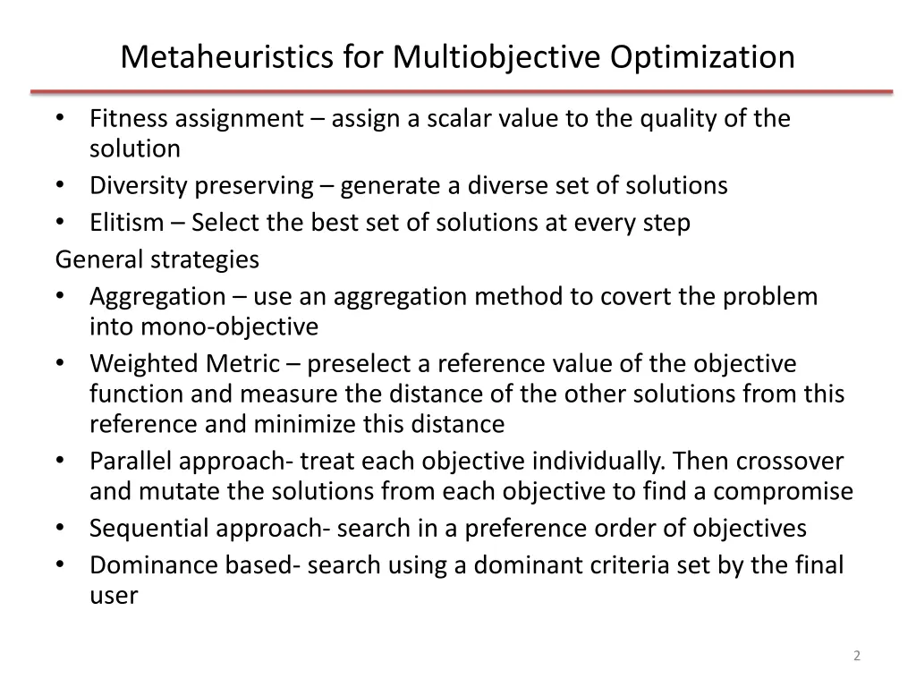 metaheuristics for multiobjective optimization