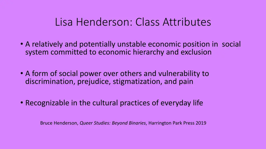 lisa henderson class attributes