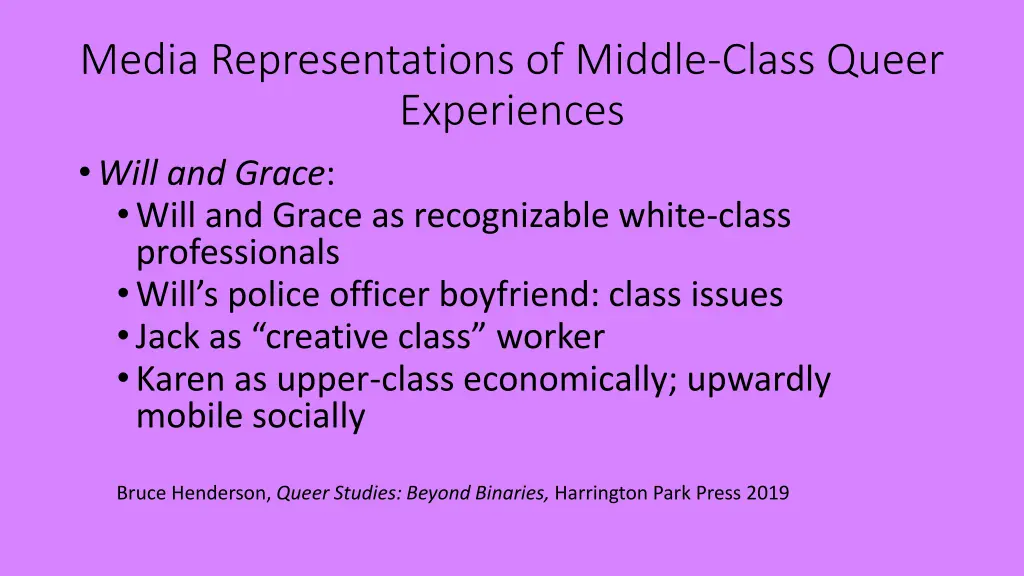 media representations of middle class queer