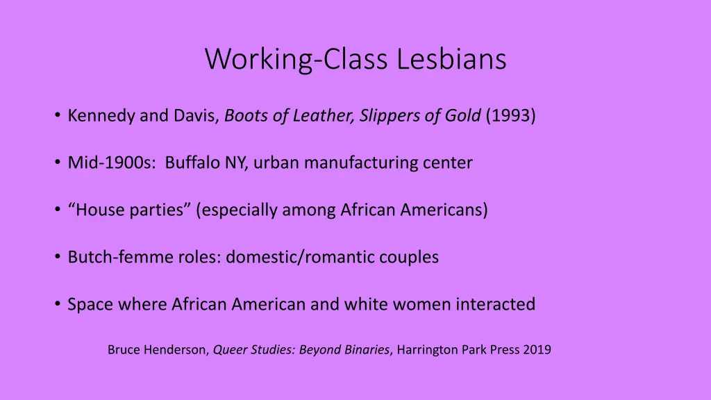 working class lesbians