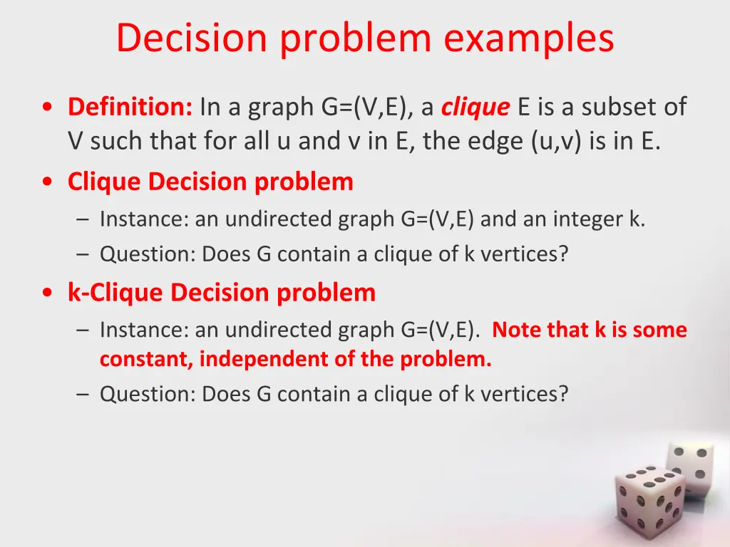 decision problem examples