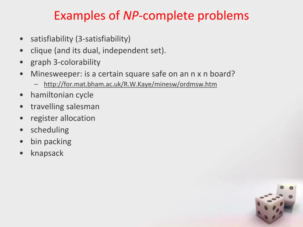 examples of np complete problems