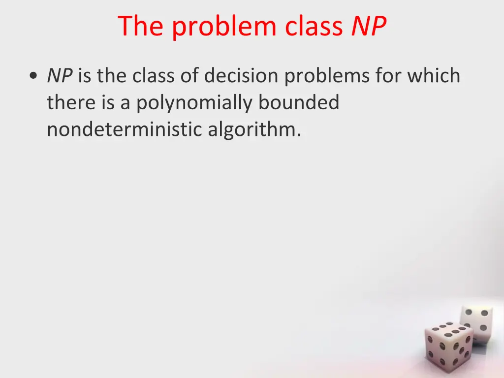 the problem class np 1