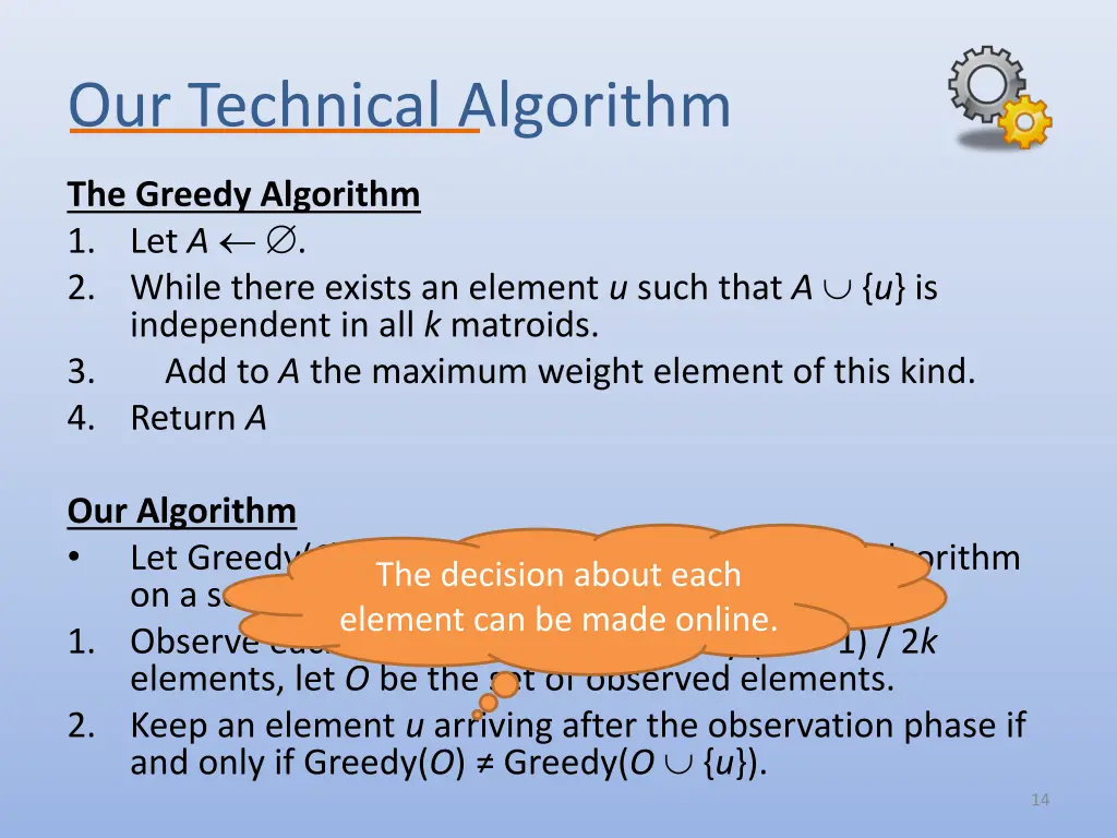 our technical algorithm