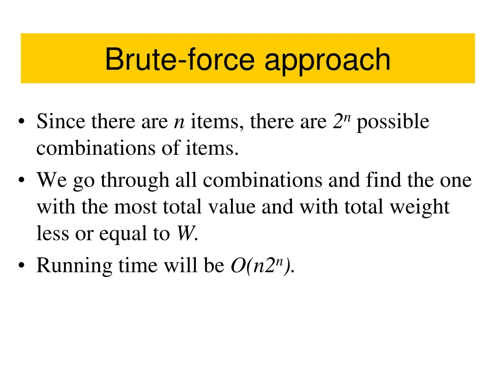 brute force approach