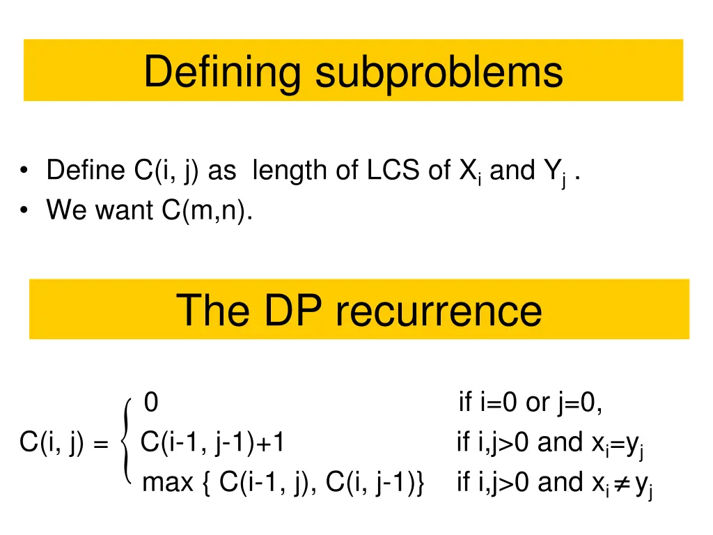 defining subproblems 1