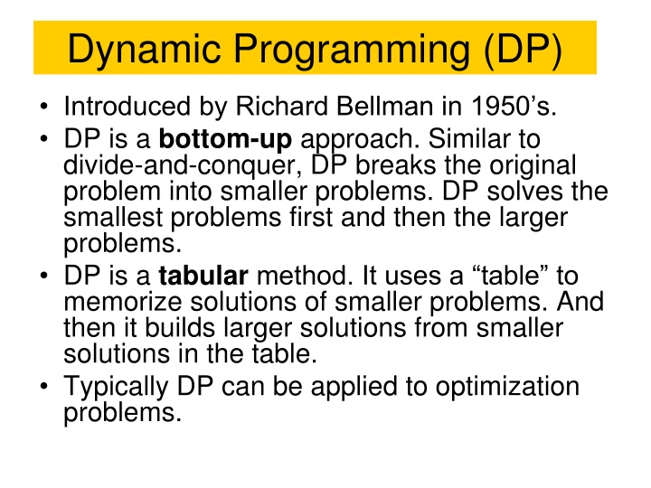 dynamic programming dp